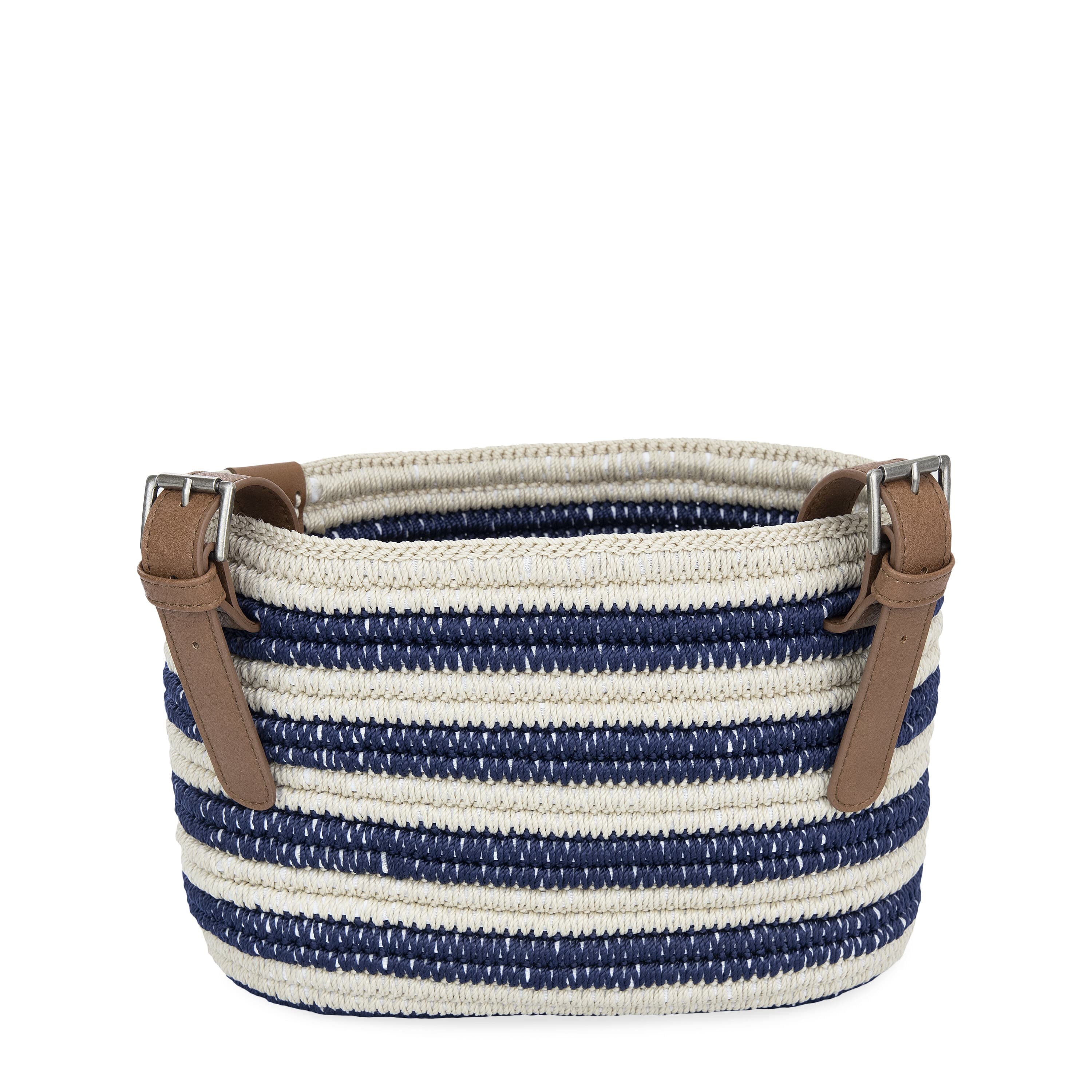 The Sak Bike Basket - Hand Crochet - Denim Stripe
