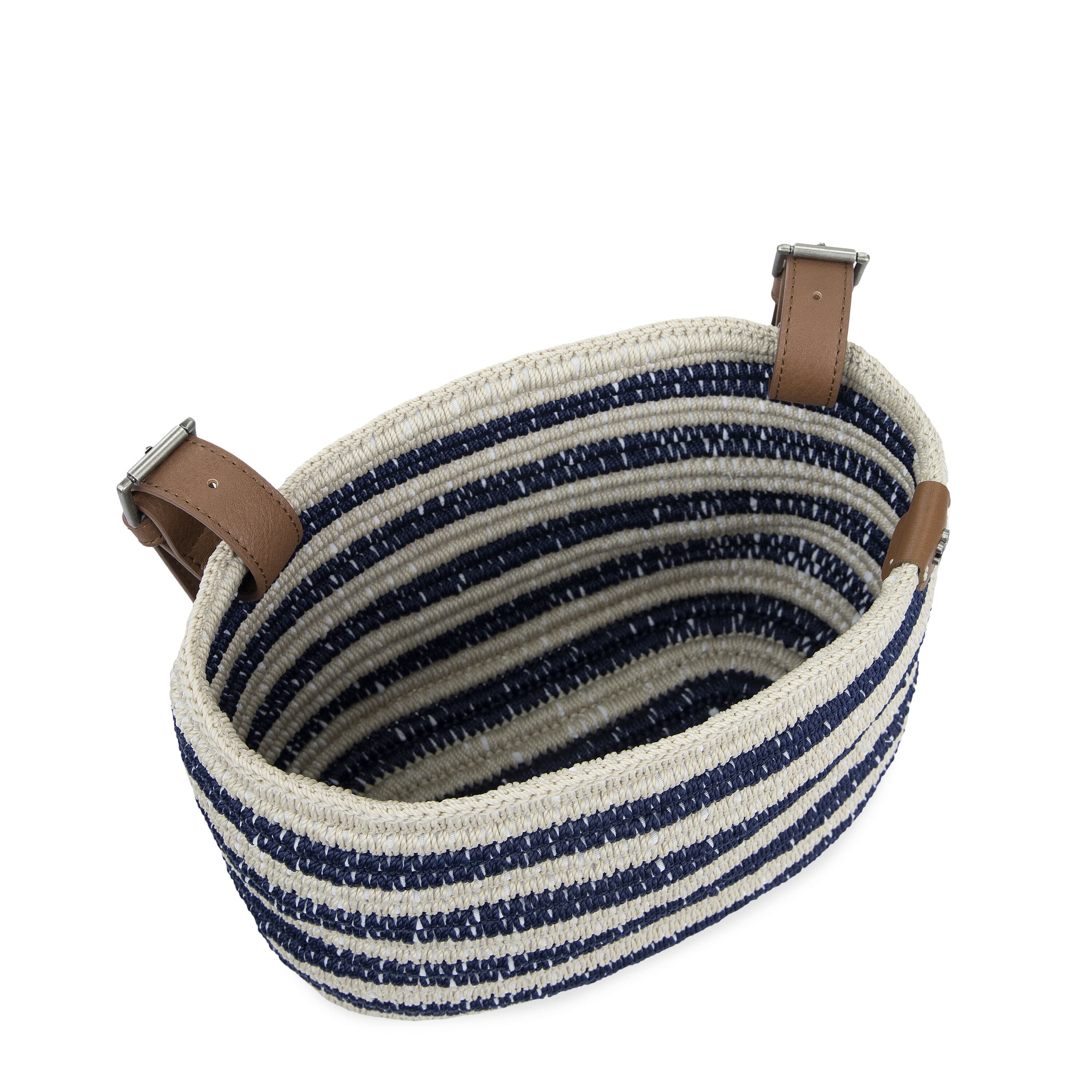 The Sak Bike Basket - Hand Crochet - Denim Stripe