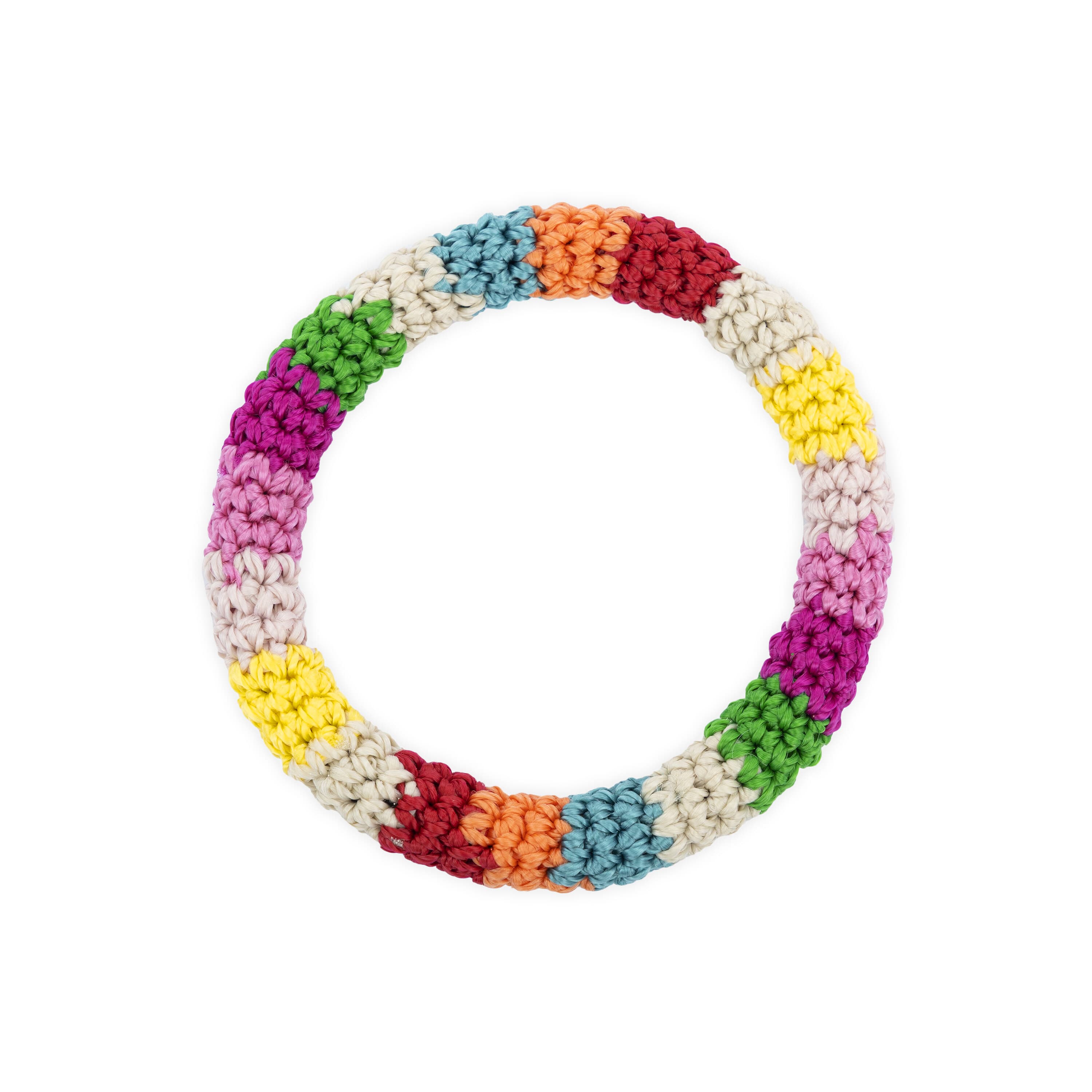 The Sak Finch Bangle - Hand Crochet - Beach Stripe