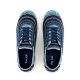 The Sak Asha Sneaker - Hand Crochet - Lapis Stripe