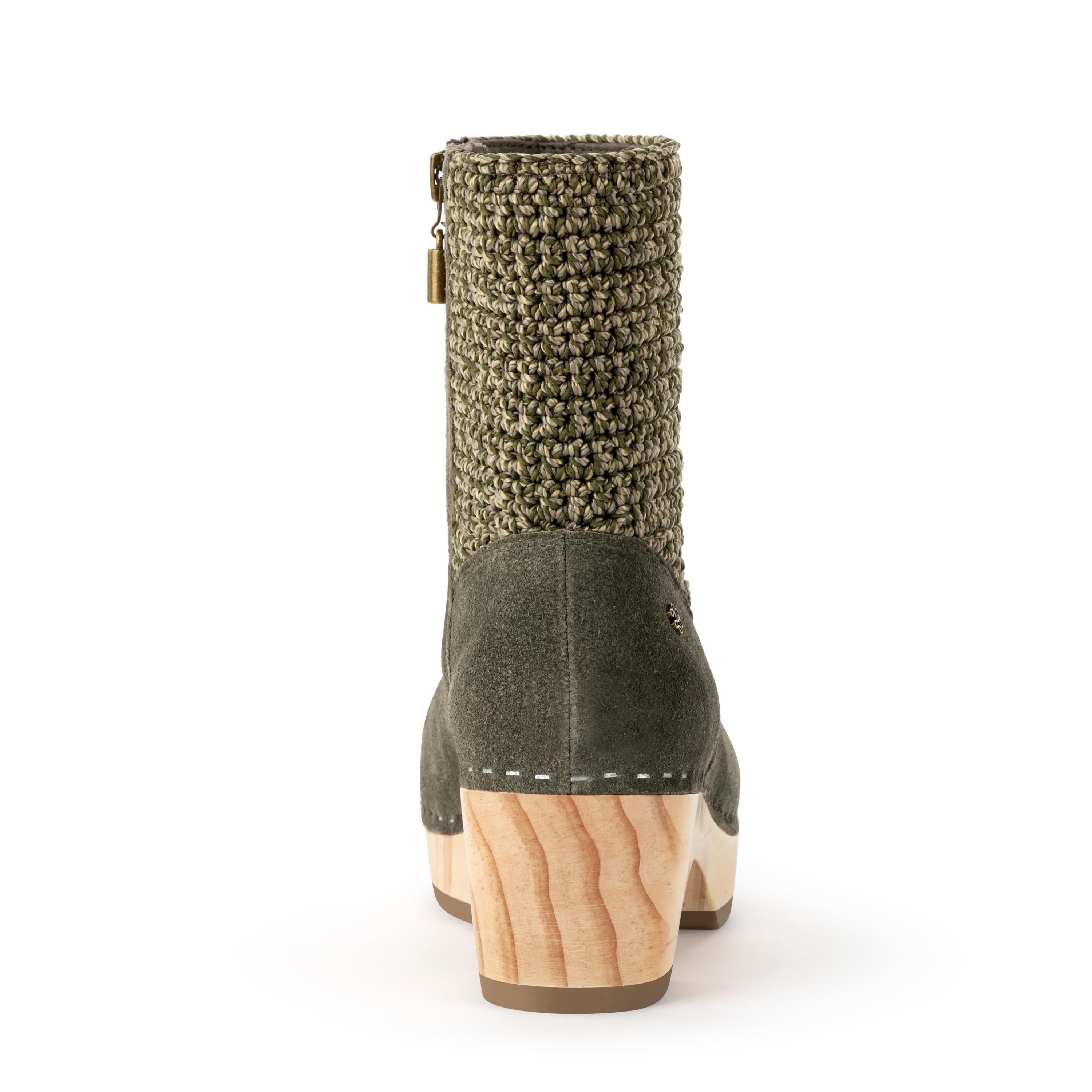 The Sak Paloma Clog Boot - Leather - Moss Suede