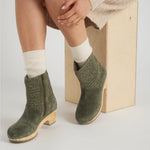 The Sak Paloma Clog Boot - Leather - Moss Suede