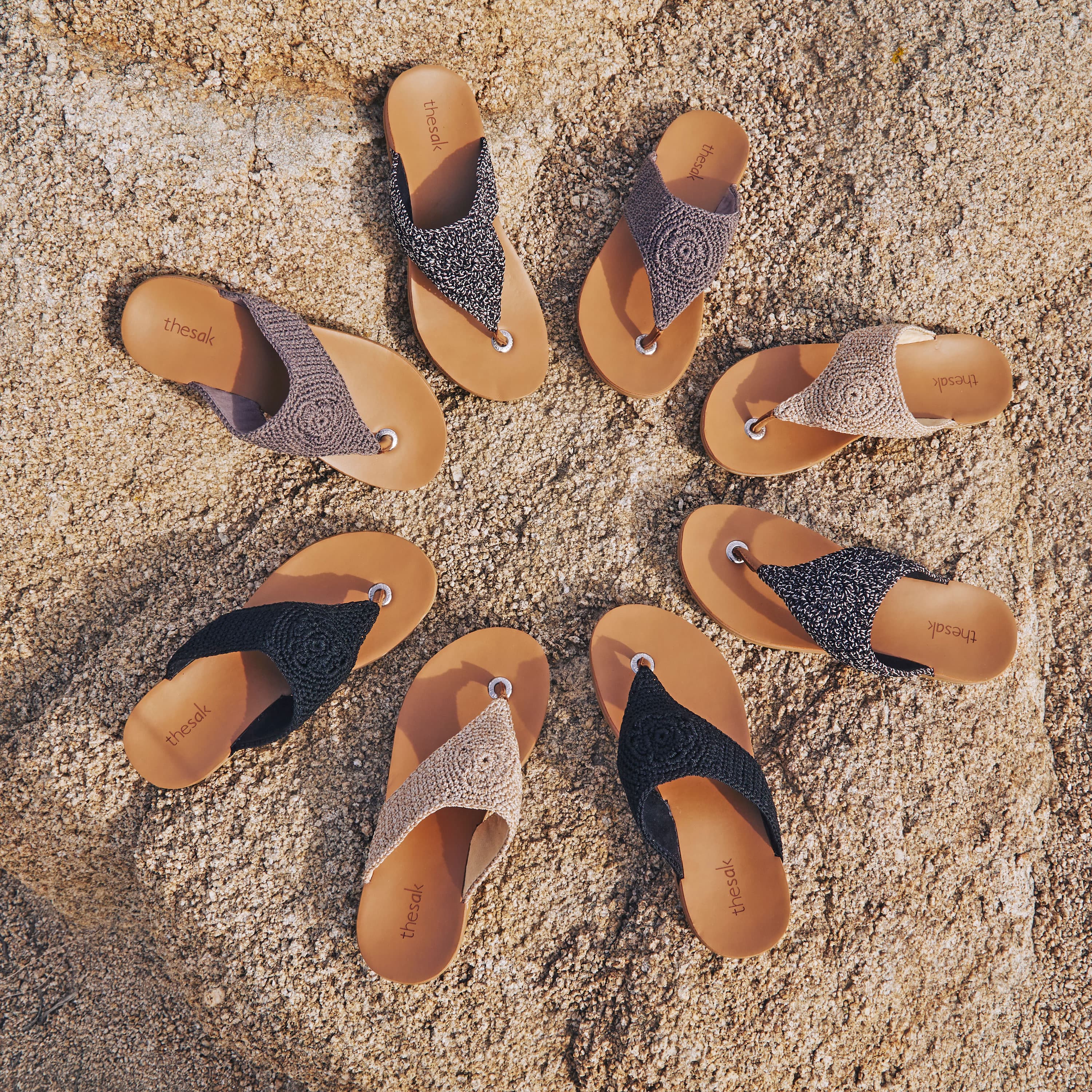 The Sak Shana Sandal - Hand Crochet - Mushroom
