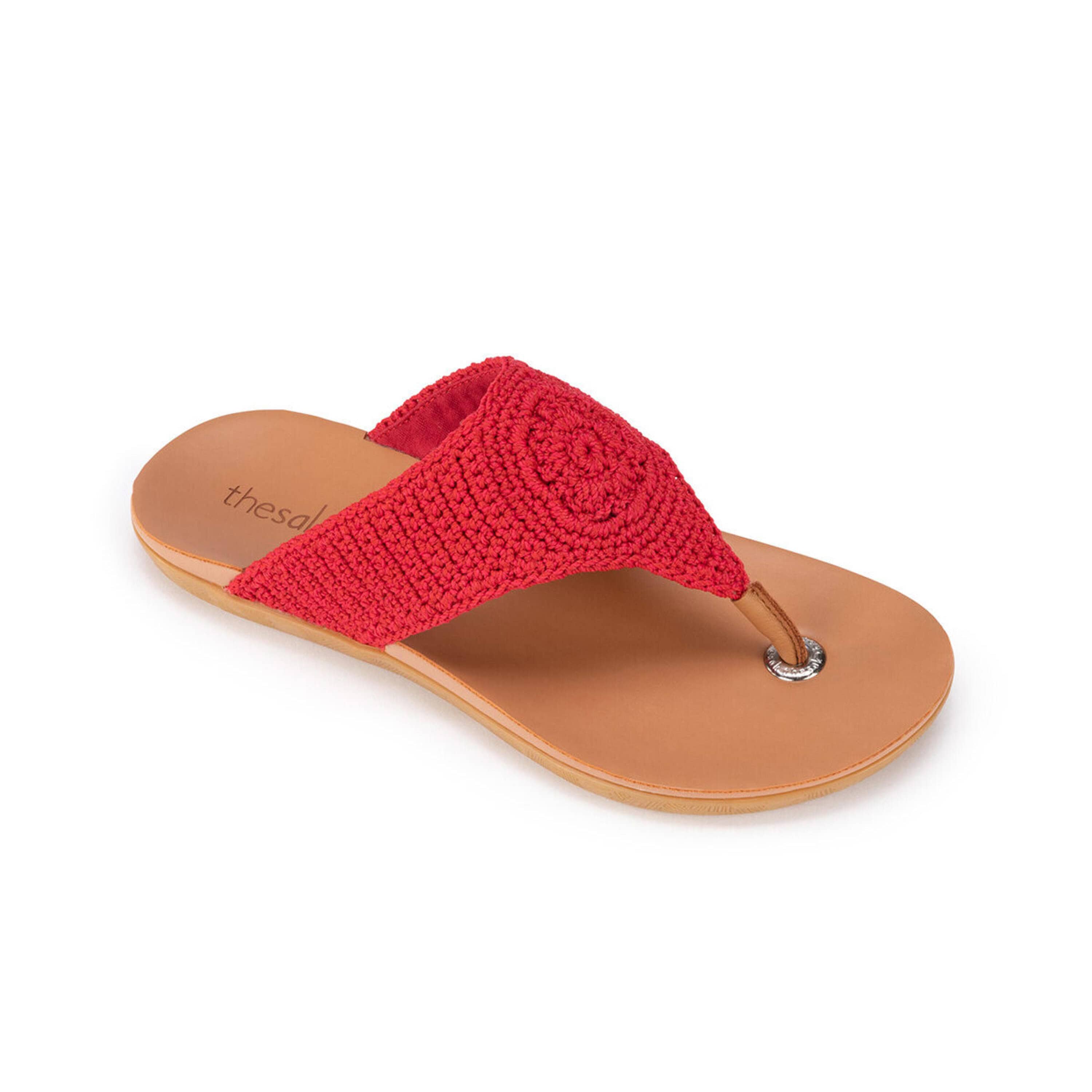 The Sak Shana Sandal - Hand Crochet - Rocket Red