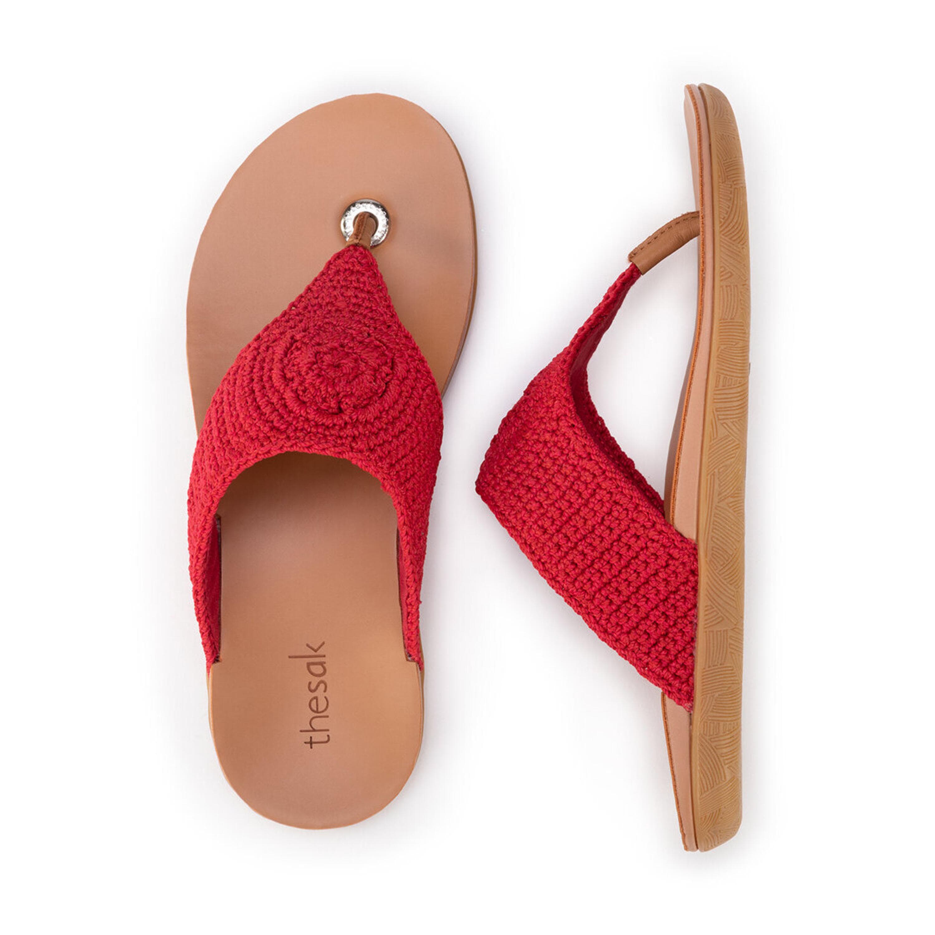 The Sak Shana Sandal - Hand Crochet - Rocket Red