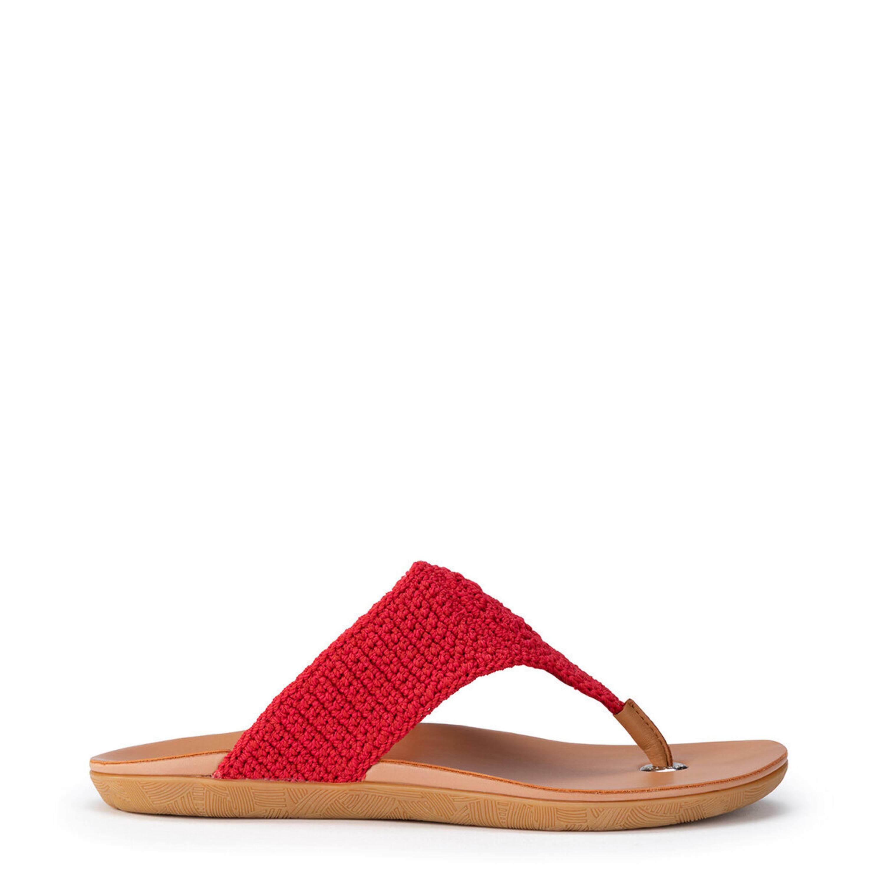 The Sak Shana Sandal - Hand Crochet - Rocket Red