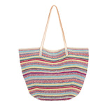 The Sak Faye Large Tote - Hand Crochet - Eden Stripe