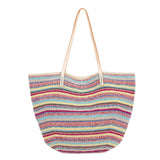 The Sak Faye Large Tote - Hand Crochet - Eden Stripe