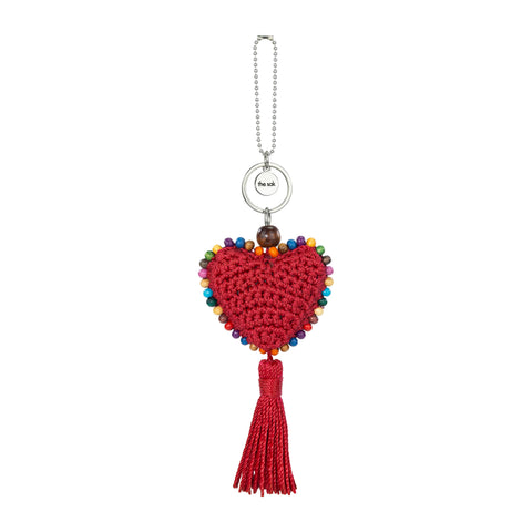 The Sak Yarnicharmz Dangle - Hand Crochet - Rocket Red Heart