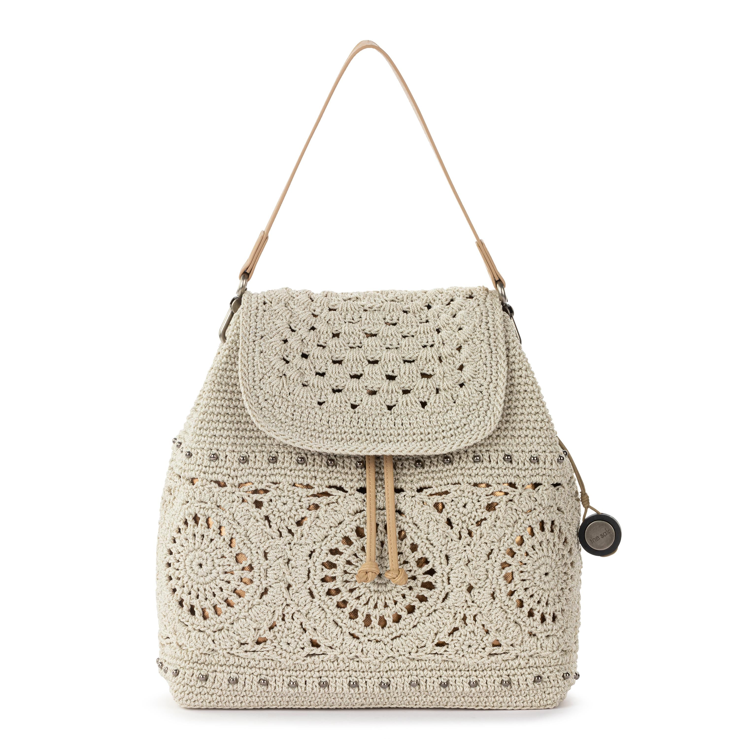 The Sak Sayulita Backpack - Hand Crochet - Natural Medallion