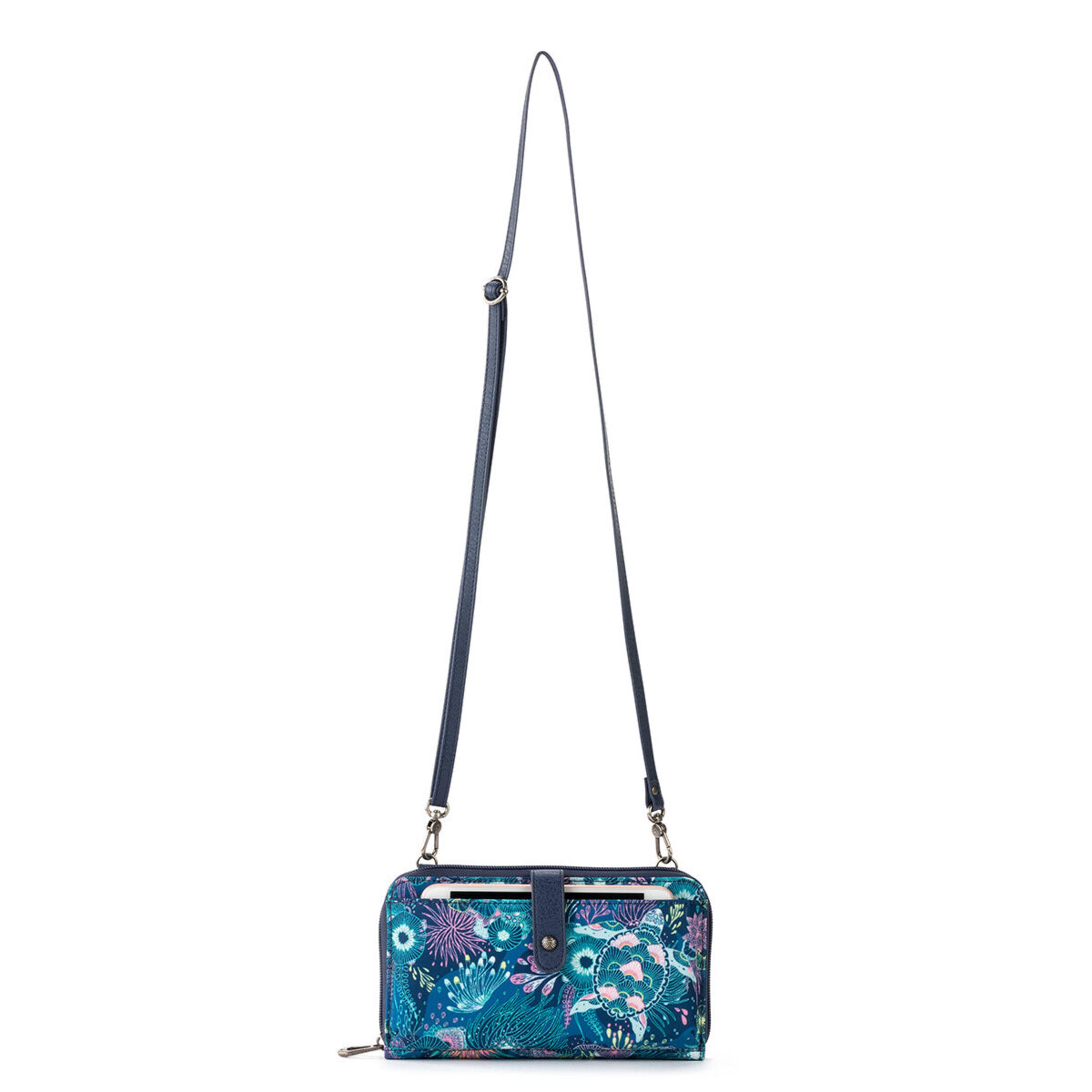 The Sak Iris Large Smartphone Crossbody - |Eco Twill - Royal Blue Seascape|