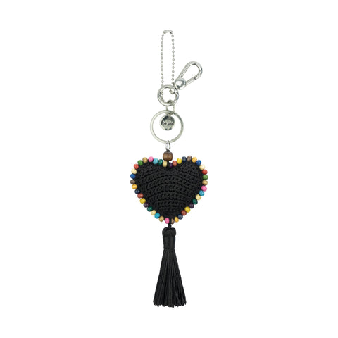 The Sak Yarnicharmz Dangle - Hand Crochet - Black Heart