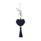 The Sak Yarnicharmz Dangle - Hand Crochet - Denim Heart