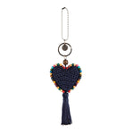 The Sak Yarnicharmz Dangle - Hand Crochet - Denim Heart