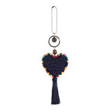 The Sak Yarnicharmz Dangle - Hand Crochet - Denim Heart