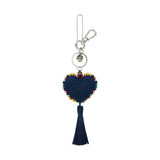 The Sak Yarnicharmz Dangle - Hand Crochet - Denim Heart