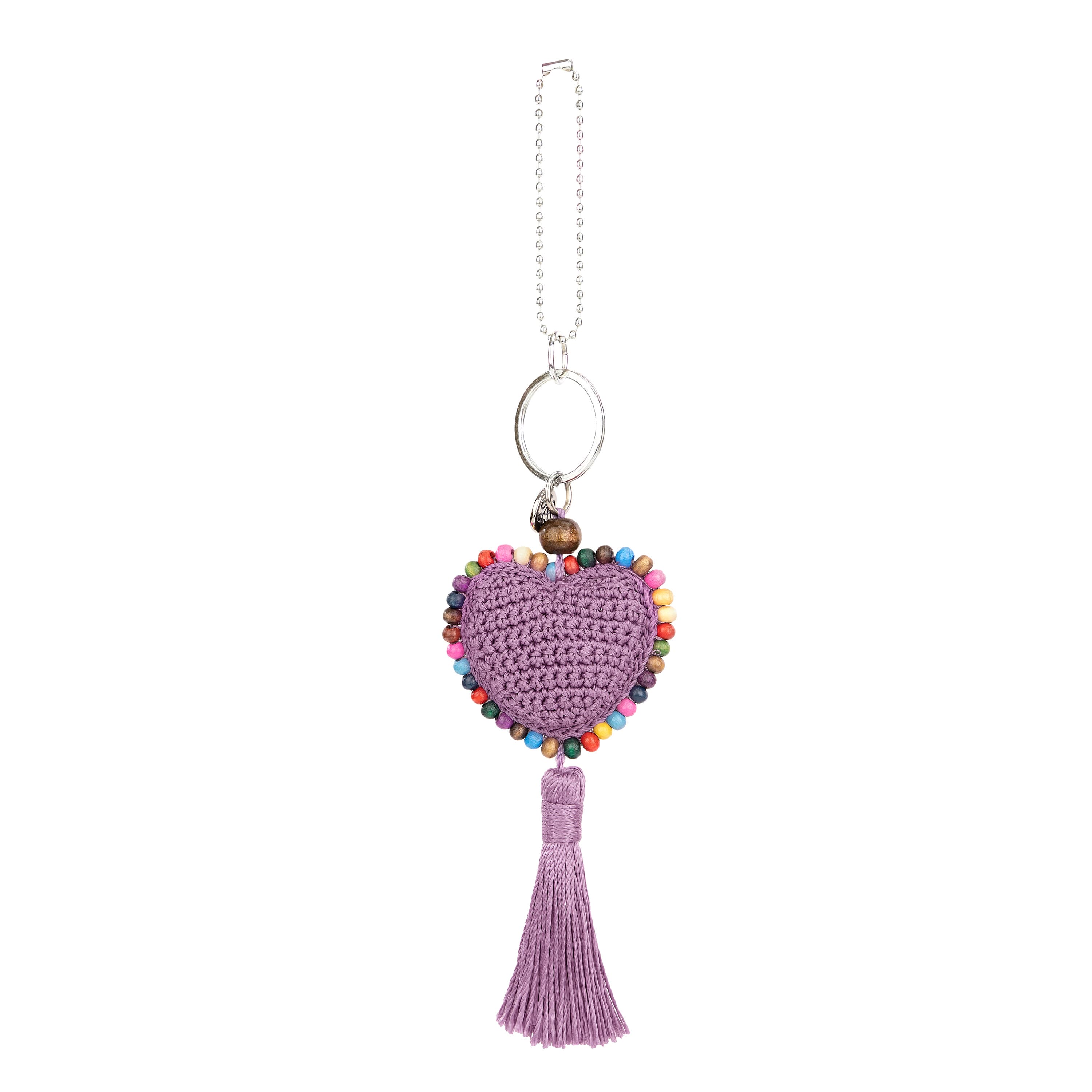 The Sak Yarnicharmz Dangle - Hand Crochet - Heather Heart