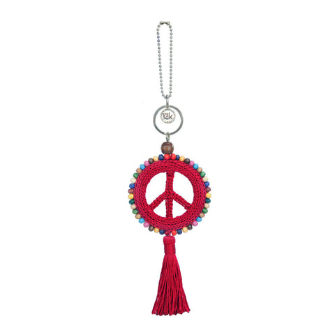 The Sak Yarnicharmz Dangle - Hand Crochet - Rocket Red Peace