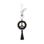 The Sak Yarnicharmz Dangle - Hand Crochet - Black Peace