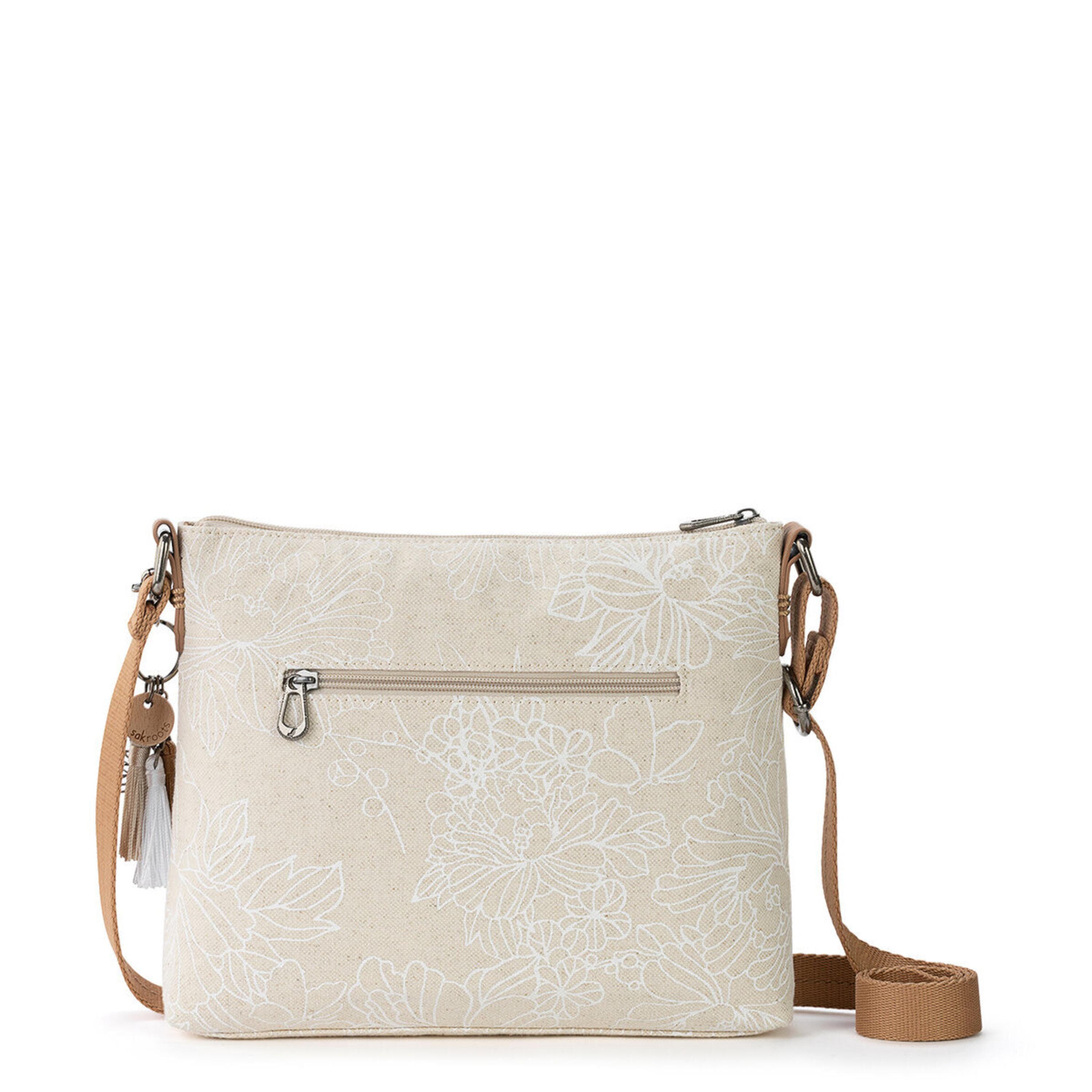 Sakroots Basic Crossbody - Canvas - White Flower Blossom