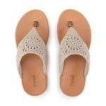 The Sak Shana Sandal - Hand Crochet - Ecru Medallion