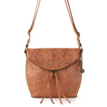 The Sak Silverlake Flap Crossbody - Leather - Tobacco Floral Embossed