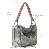 The Sak Los Feliz Hobo - Leather - Dark Silver