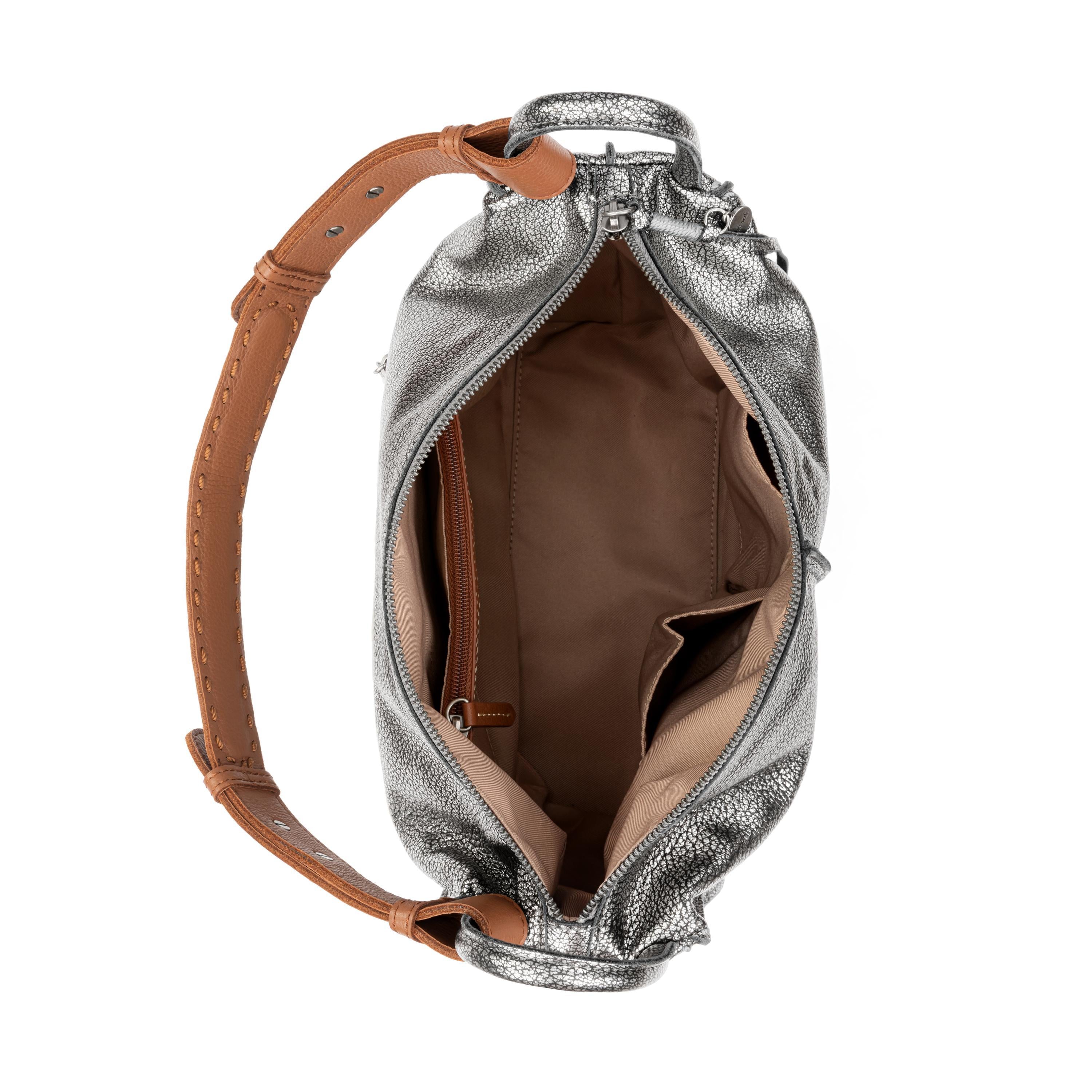 The Sak Los Feliz Hobo - Leather - Dark Silver