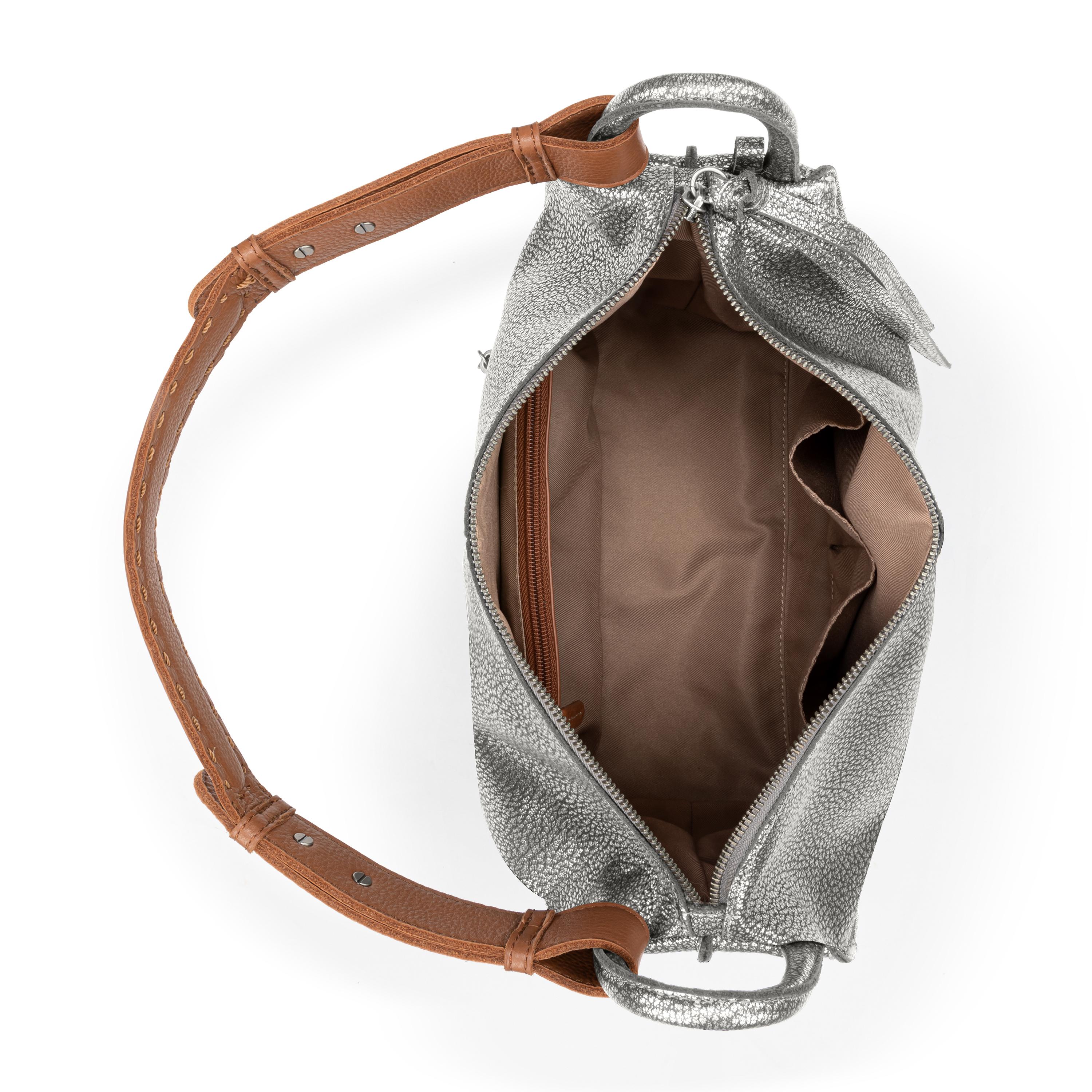 The Sak Los Feliz Hobo - Leather - Dark Silver