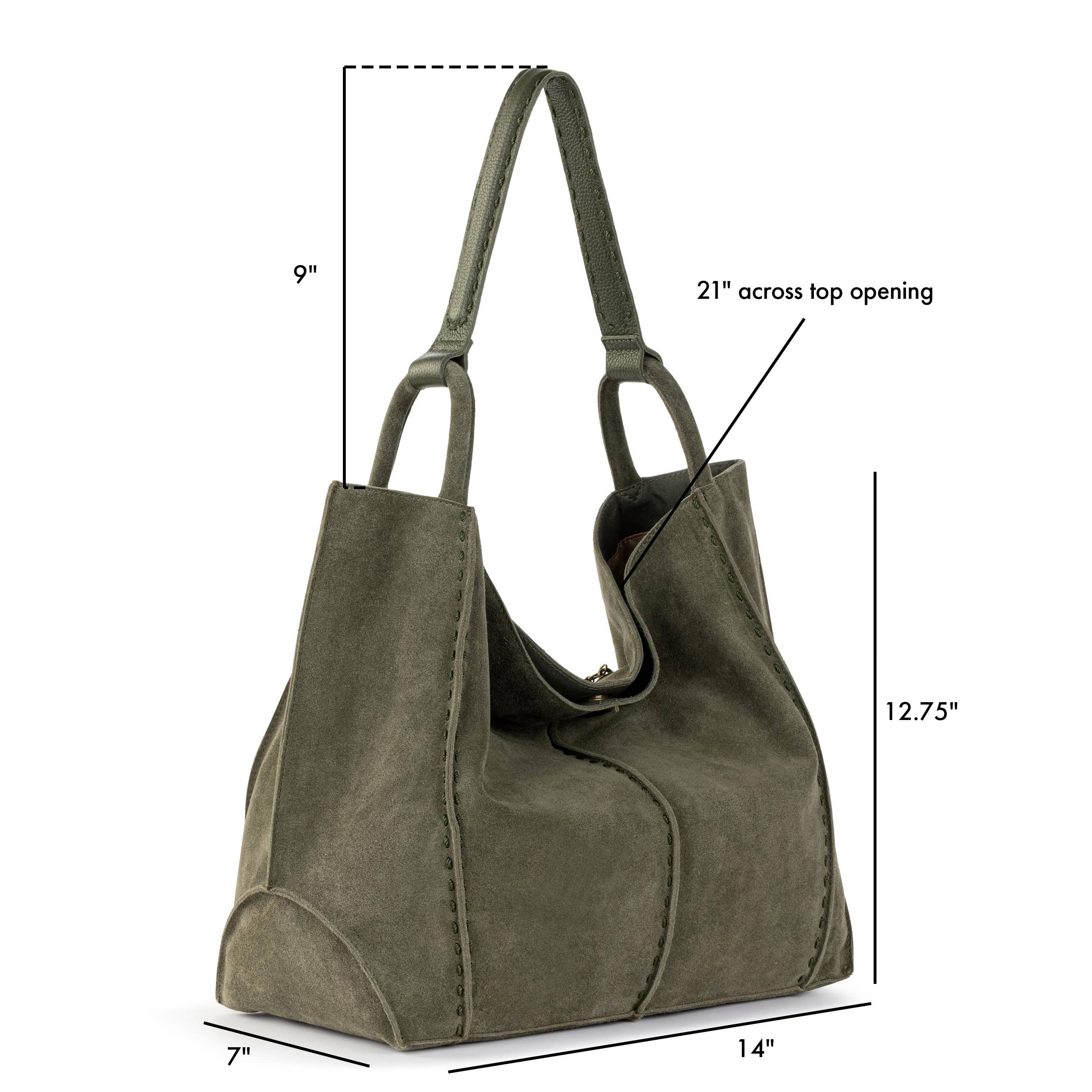 The Sak Los Feliz Large Tote - Leather - Moss Suede