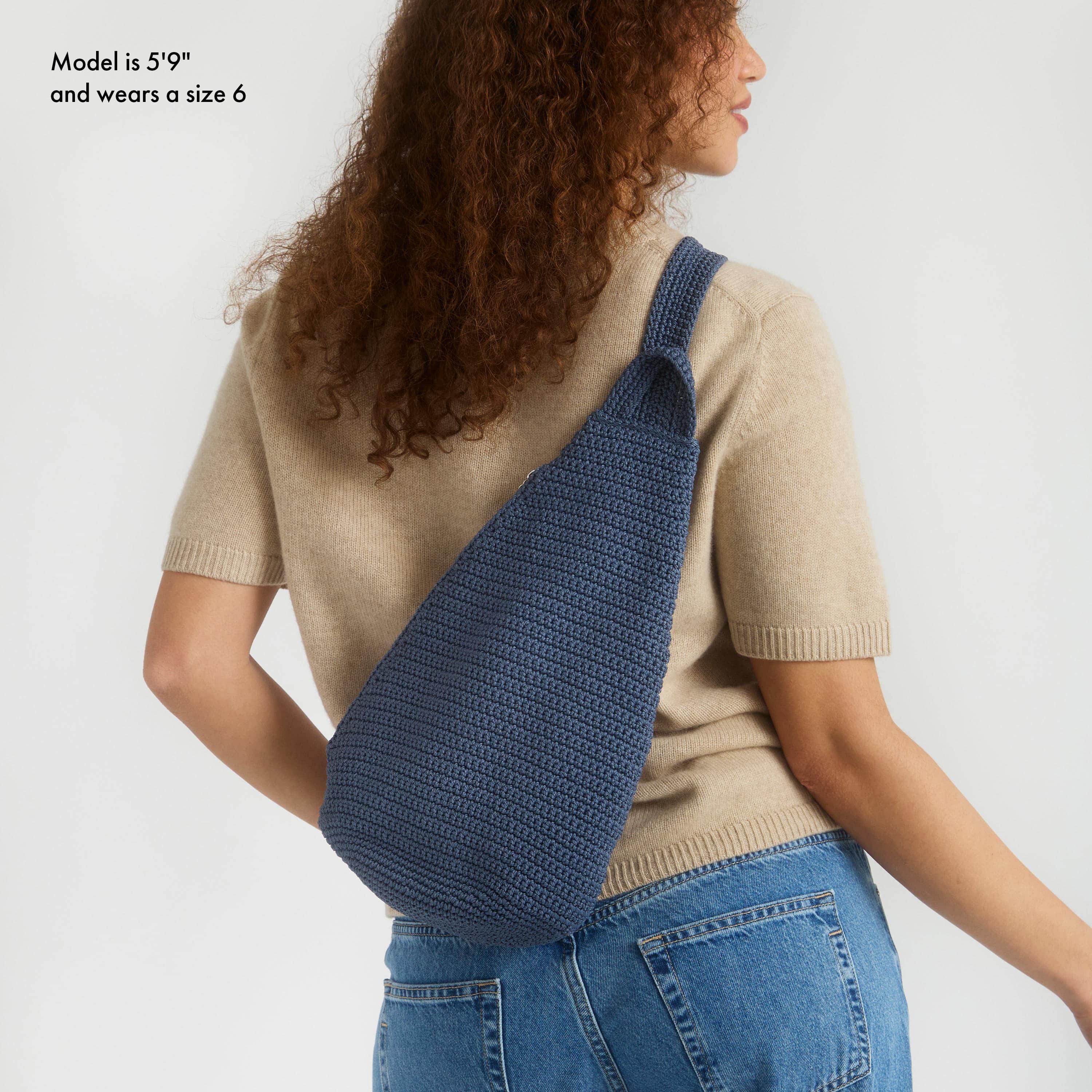 The Sak Geo Sling Backpack - Hand Crochet - Maritime