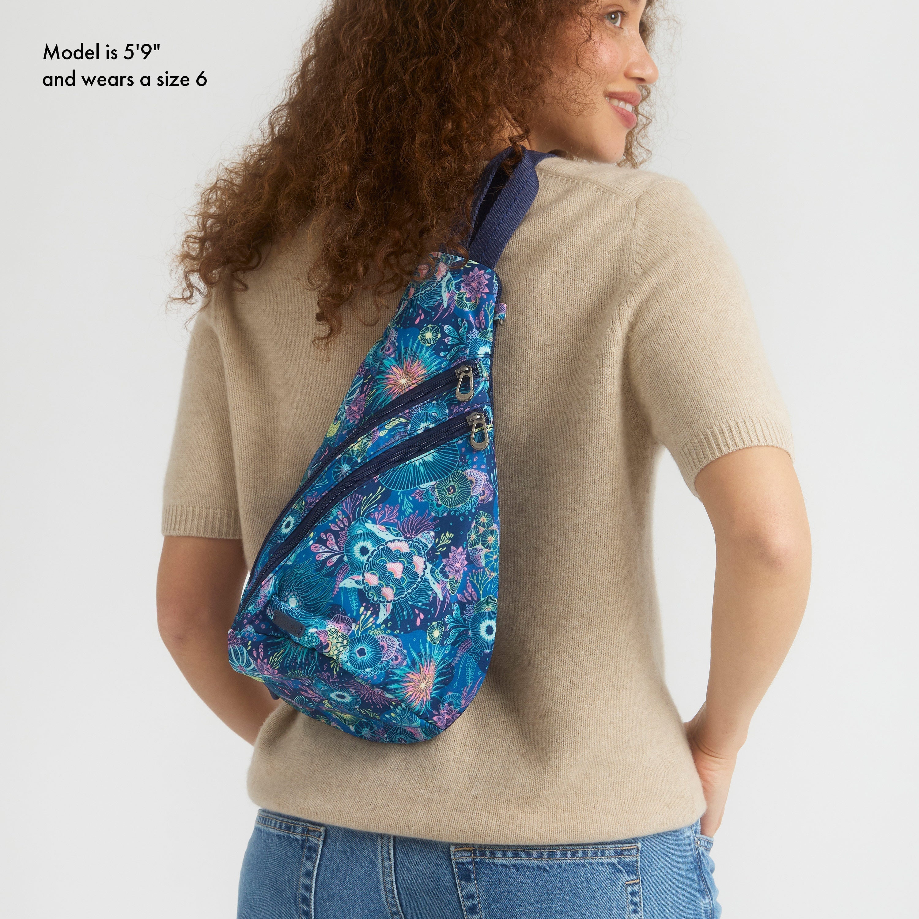 Sakroots Sling Backpack and Smartphone Crossbody Royal Blue Seascape Gift Set - |Royal Blue Seascape|