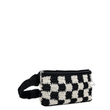 The Sak Caraway Small Belt Bag - Hand Crochet - Black Check