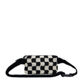 The Sak Caraway Small Belt Bag - Hand Crochet - Black Check
