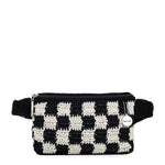 The Sak Caraway Small Belt Bag - Hand Crochet - Black Check