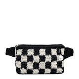 The Sak Caraway Small Belt Bag - Hand Crochet - Black Check