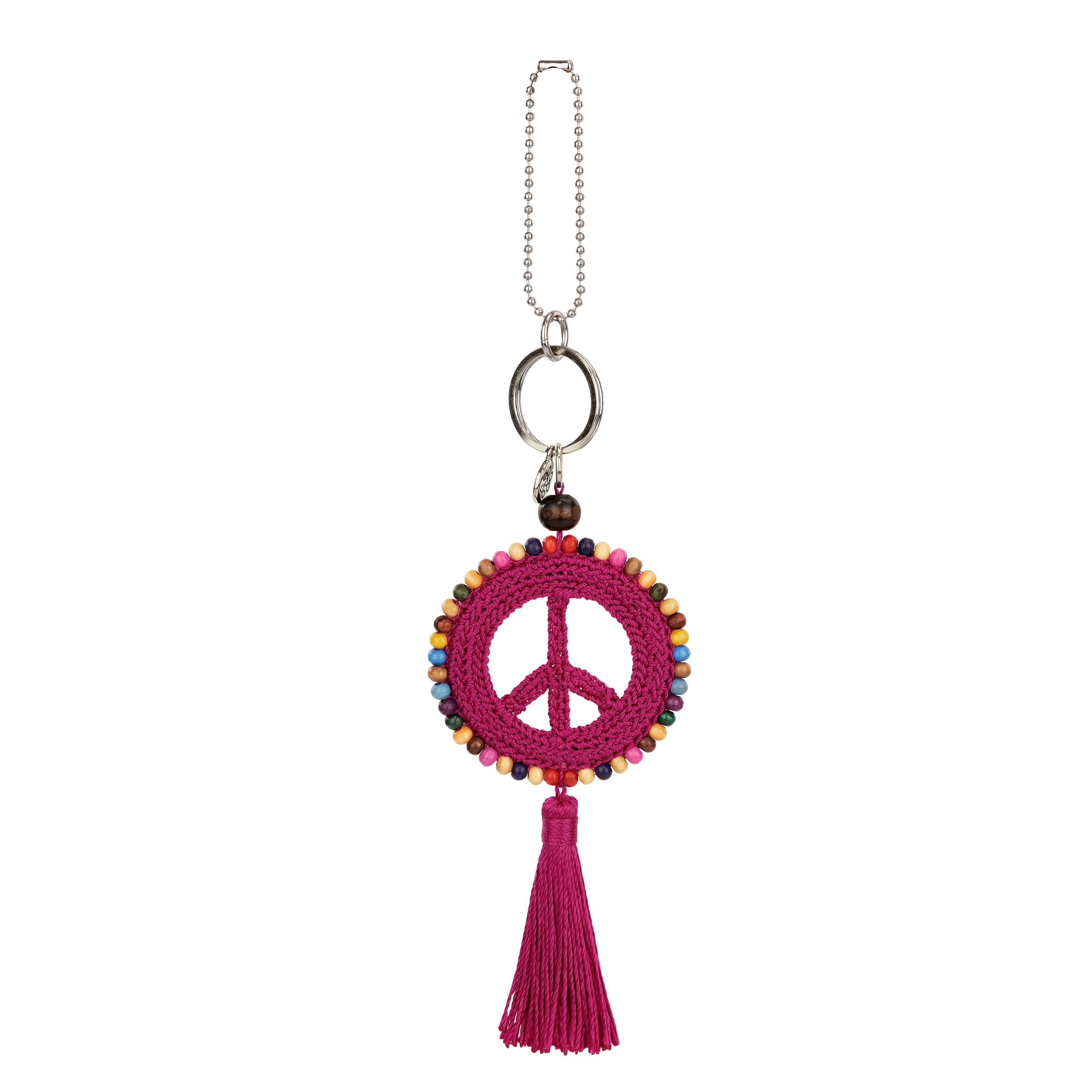 The Sak Yarnicharmz Dangle - Hand Crochet - Pinkberry Peace