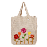 The Sak Lanie Tote 3 Piece Set - Hand Crochet - Flower Ecru