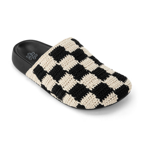 The Sak Bolinas Clog - Hand Crochet - Black Check