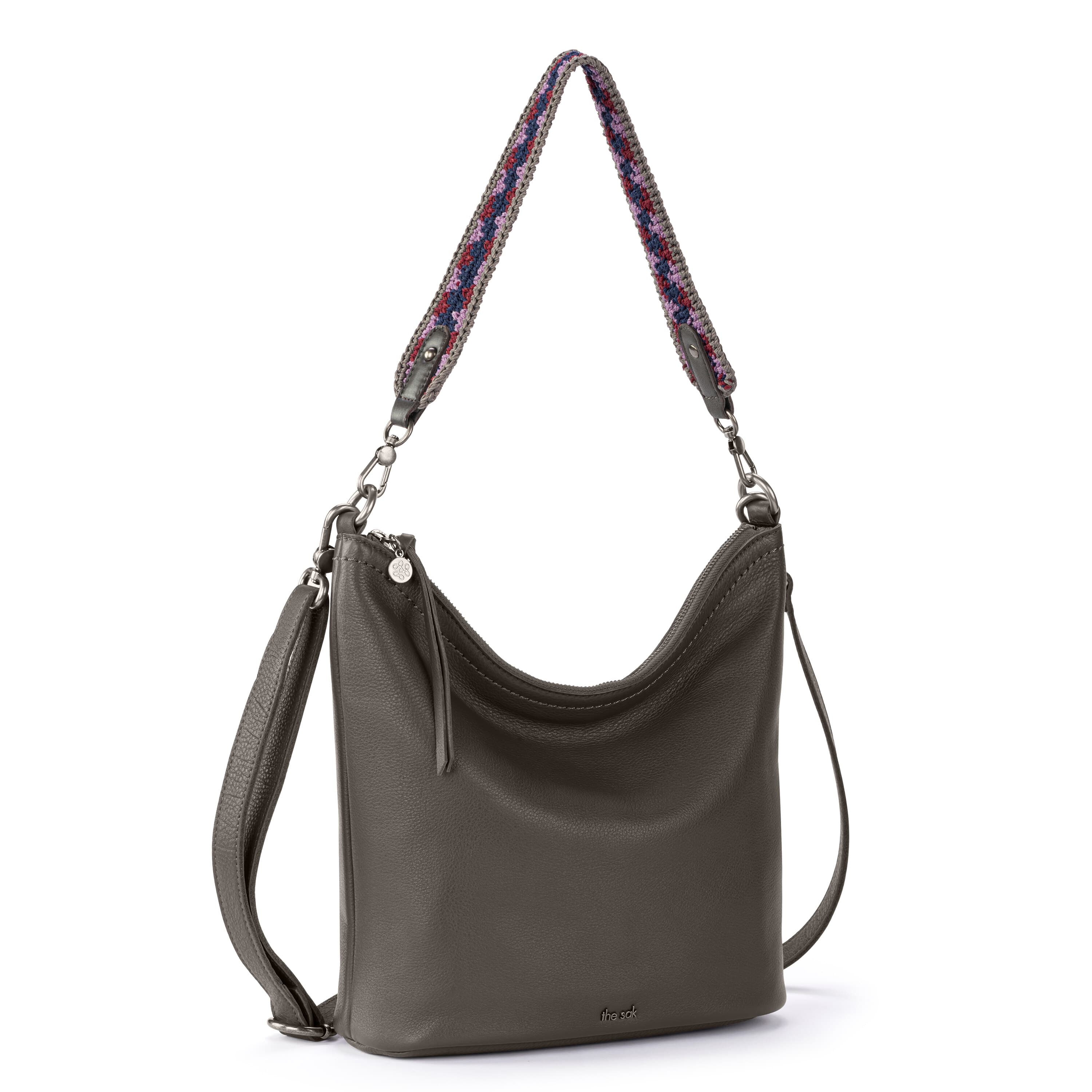 The Sak Jasmine Bucket Crossbody - Leather - Slate