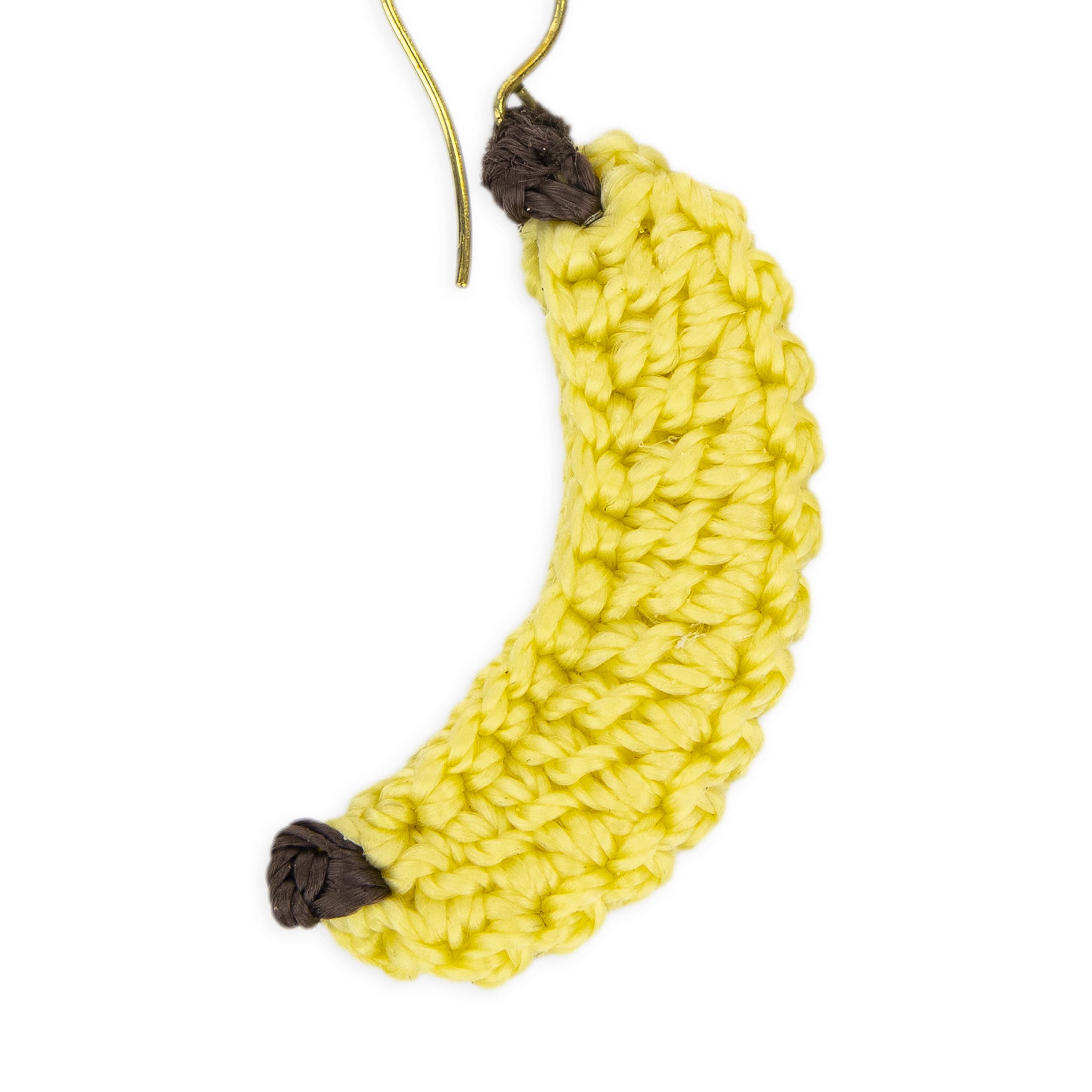 The Sak Cyrus Charm Earrings - Hand Crochet - Banana