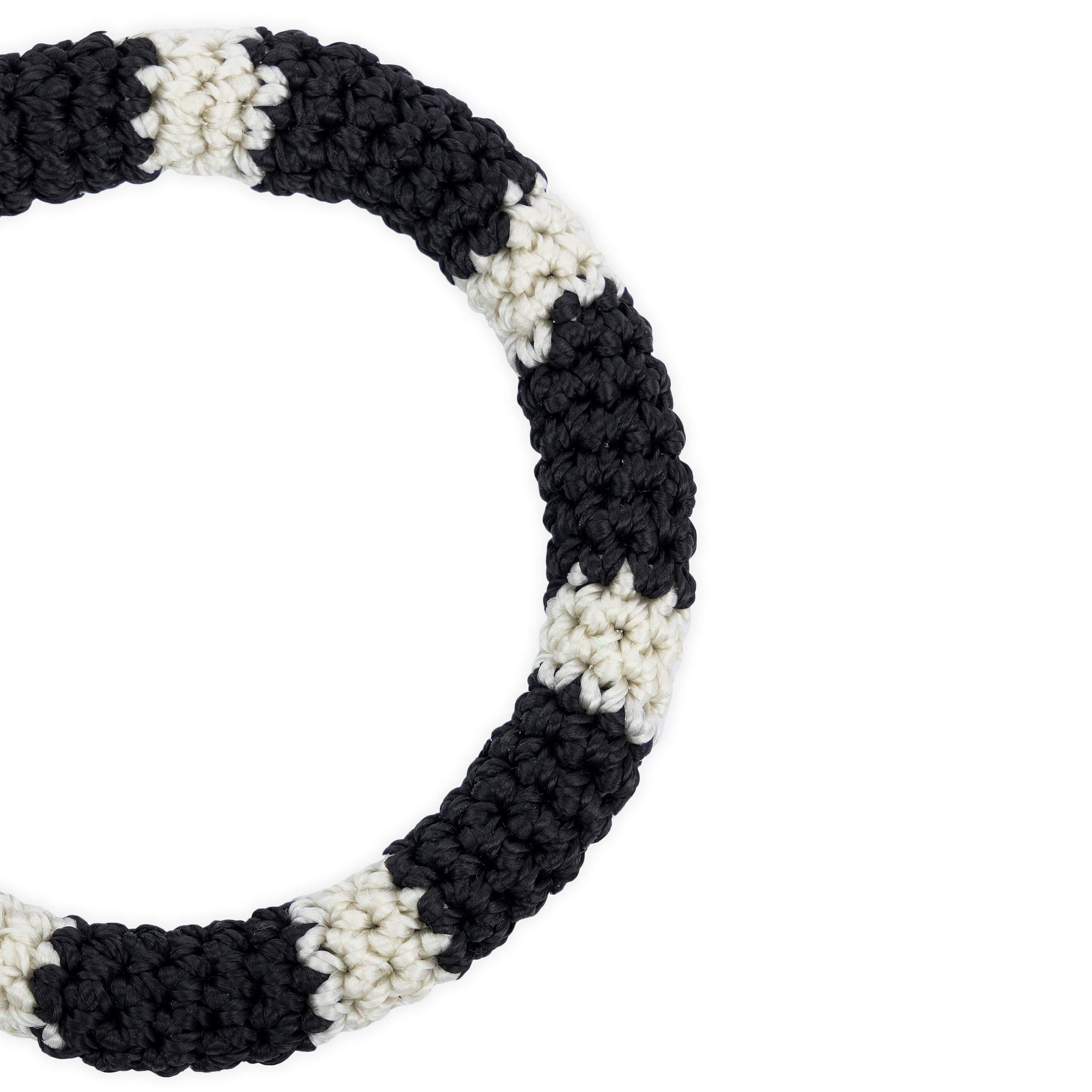 The Sak Finch Bangle - Hand Crochet - Black and Natural