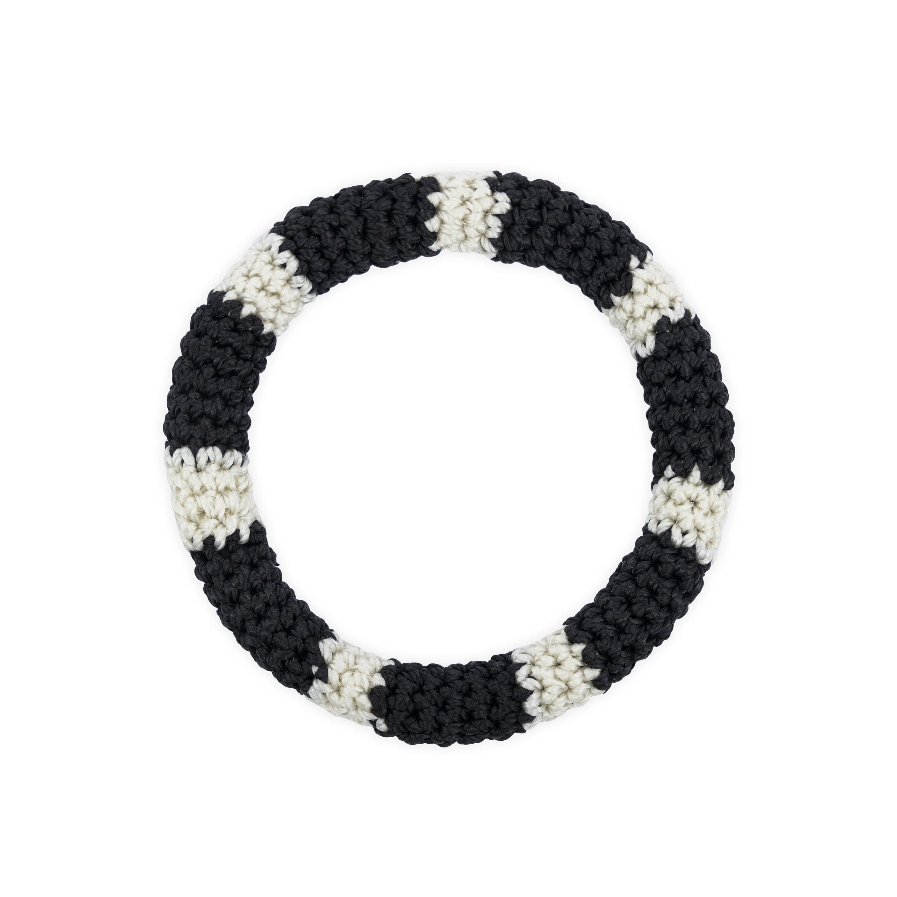 The Sak Finch Bangle - Hand Crochet - Black and Natural
