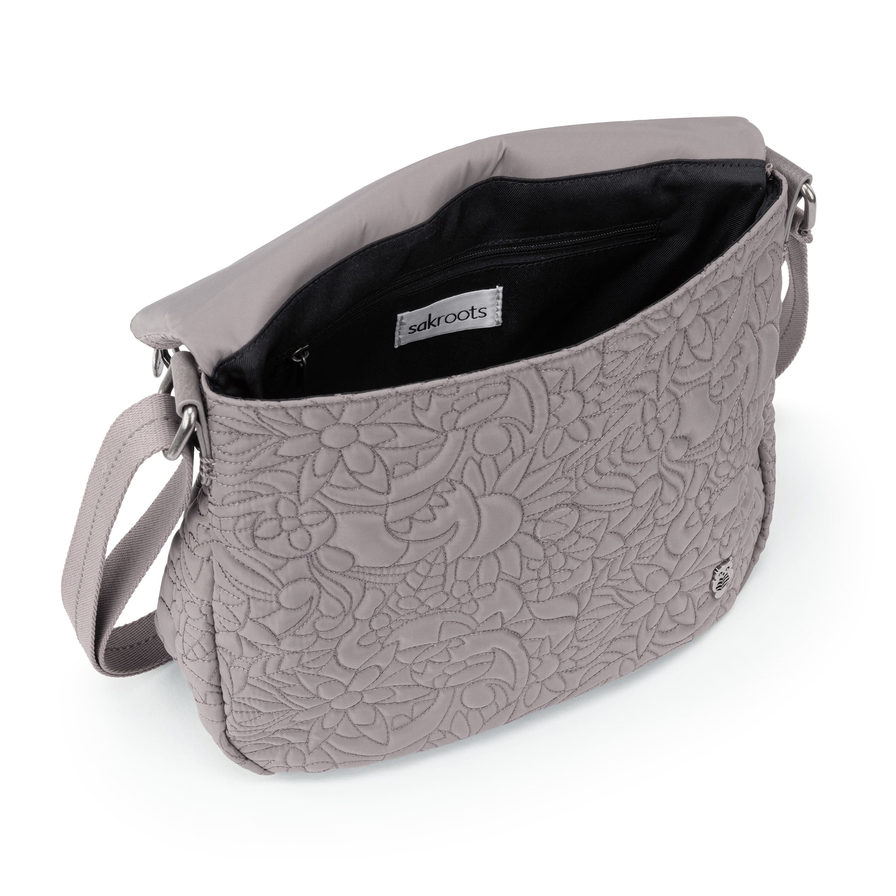 Sakroots Foldover Crossbody - EcoTwill - Mushroom Spirit Desert Quilted