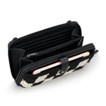The Sak Iris Smartphone Wallet - Hand Crochet - Black Check