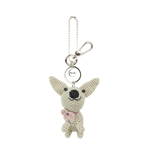 The Sak Yarnicharmz Dangle - Hand Crochet - Natural Chihuahua