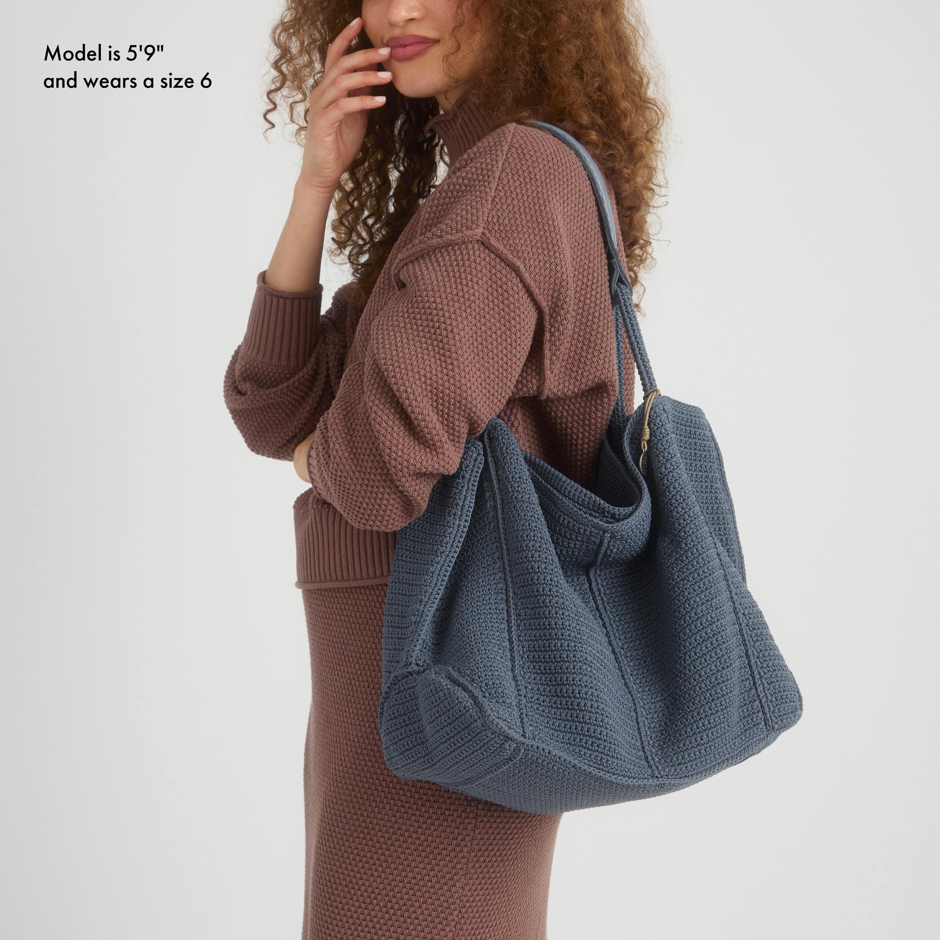 The Sak Los Feliz Large Tote - Hand Crochet - Maritime