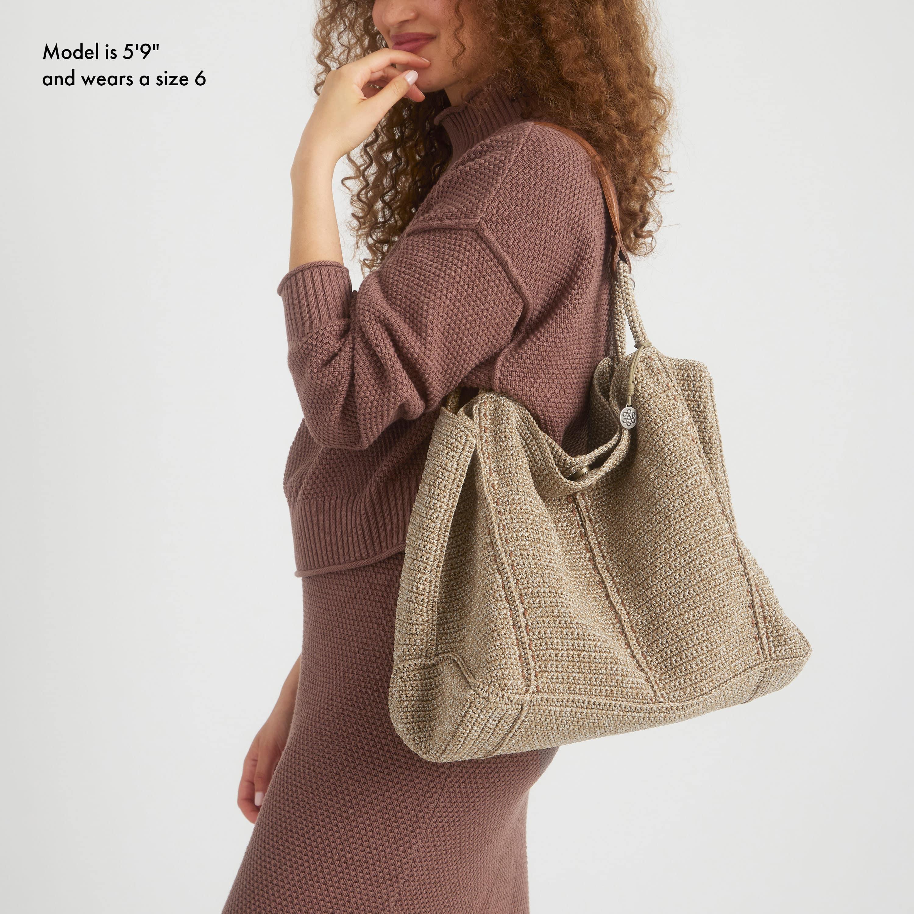 The Sak Los Feliz Large Tote - Hand Crochet - Bamboo Static