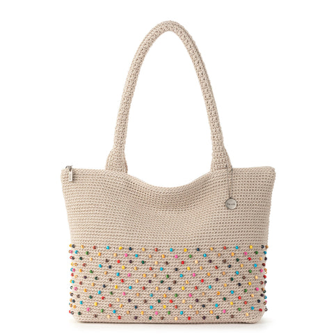 The Sak Crafted Classic Carryall - Hand Crochet - Ecru Multi Beads