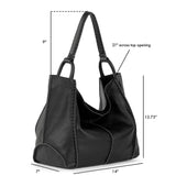The Sak Los Feliz Large Tote - Leather - Black Pebble